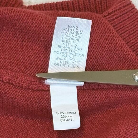 J.Jill Button Front Cardigan Sweater Women's Petite M | Rust Orange Relaxed Fit - Picture 6 of 10